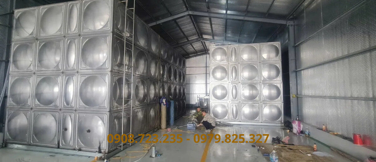 Lắp đặt bồn chứa hóa chất tại Bình Dương 1 Dich Vu Gia Cong Bon Inox Chua Nuoc Tai Binh Duong